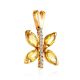 Lustrous Butterfly Design Gold Citrine Pendant, image , picture 4