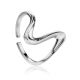 Silver Abstract Wave Ring The Liquid, Ring Size: Adjustable, image 