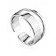 Double Shank Silver Ring The Liquid, Ring Size: Adjustable, image 