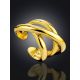 Twisted Gold Plated Silver Adjustable Ring The ICONIC, Ring Size: Adjustable, image , picture 2