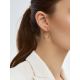 Trendy Ribbed Golden Hoop Earrings, image , picture 3