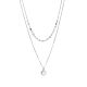 Fashionable Double Strand Silver Necklace The Liquid, image 