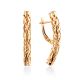 Designer Golden Earrings With Crystals, image 