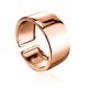 Minimalistic Rose Plated Silver Unisex Ring The ICONIC, Ring Size: Adjustable, image 