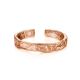 ​Contemporary crumbled texture one-size rose plated silver ring, Ring Size: Adjustable, image , picture 3