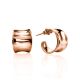 Rose Plated Sterling Silver Creole Stud Hoop Earrings The Liquid, image 