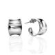 Sterling Silver Creole Stud Hoop Earrings The Liquid, image 