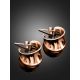 Rose Plated Sterling Silver Creole Stud Hoop Earrings The Liquid, image , picture 2