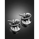 Sterling Silver Creole Stud Hoop Earrings The Liquid, image , picture 2