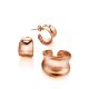 Rose Plated Sterling Silver Creole Stud Hoop Earrings The Liquid, image , picture 5