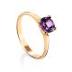 Stylish Gold Amethyst Ring, Ring Size: 8 / 18, image 