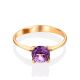 Stylish Gold Amethyst Ring, Ring Size: 8 / 18, image , picture 3