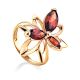 Floral Design Gold Garnet Ring The Verbena, Ring Size: 6.5 / 17, image 