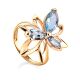Chic Floral Design Gold Topaz Ring The Verbena, Ring Size: 8 / 18, image 