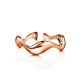 Rose Plated Silver Wave Stacking Ring The Liquid, Ring Size: Adjustable, image , picture 3