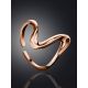 Rose Plated Silver Abstract Wave Ring The Liquid, Ring Size: Adjustable, image , picture 2
