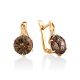 Fabulous Gold Smoky Quartz Earrings, image 