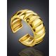 Golden Ribbed Band Ring The ICONIC, Ring Size: Adjustable, image , picture 2