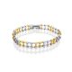 Fashionable Two Tone Gold Crystal Bracelet, image 
