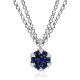 White Gold Necklace With Sapphire Diamond Pendant, image 