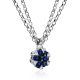 White Gold Necklace With Sapphire Diamond Pendant, image , picture 3
