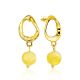 Chic Gilded Silver Amber Dangle Earrings The Palazzo, image 