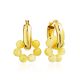 Boho Chic Gold Plated Silver Hoops With Honey Amber The Palazzo, image 