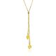 Chic Gilded Silver Lariat Necklace With Amber Stones The Palazzo, image 