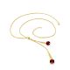 Gilded Silver Lariat Necklace With Amber Dangles The Palazzo, image , picture 4