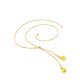 Chic Gilded Silver Lariat Necklace With Amber Stones The Palazzo, image , picture 4