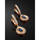 Golden Sapphire Diamond Drop Earrings, image , picture 2