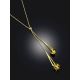 Chic Gilded Silver Lariat Necklace With Amber Stones The Palazzo, image , picture 2