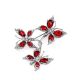 Amazing Silver Garnet Butterfly Brooch, image , picture 3
