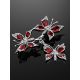 Amazing Silver Garnet Butterfly Brooch, image , picture 2