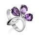 Chic Silver Amethyst Ring, Ring Size: 8 / 18, image 