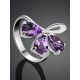 Chic Silver Amethyst Ring, Ring Size: 8.5 / 18.5, image , picture 2