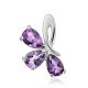 Charming Silver Amethyst Pendant, image 