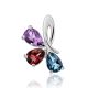 Silver Pendant With Bright Multicolor Crystals, image 