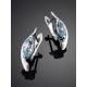 Silver Earrings With Topaz Centerstones, image , picture 2