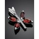 Butterfly Motif Silver Garnet Pendant, image , picture 2