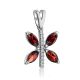 Butterfly Motif Silver Garnet Pendant, image , picture 3
