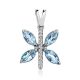 Butterfly Motif Silver Topaz Pendant, image 