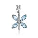 Butterfly Motif Silver Topaz Pendant, image , picture 3