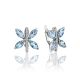 Butterfly Motif Silver Topaz Earrings, image 