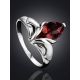 Silver Ring With Cherry Red Garnet Centerstone, Ring Size: 4 / 15, image , picture 2