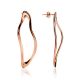 Smooth Stylish  Rose Plated Silver Earrings The Liquid, image 