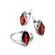 Silver Ring With Cherry Red Garnet Centerstone, Ring Size: 4 / 15, image , picture 5