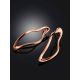 Smooth Stylish  Rose Plated Silver Earrings The Liquid, image , picture 2