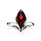 Silver Ring With Cherry Red Garnet Centerstone, Ring Size: 4 / 15, image , picture 4