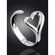 Heart Shaped Silver Adjustable Ring The Liquid, Ring Size: Adjustable, image , picture 2